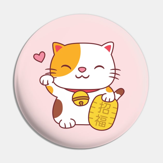 Maneki Neko Cat Pin - Home