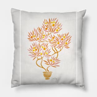 Peach Bonsai Orange Pillow