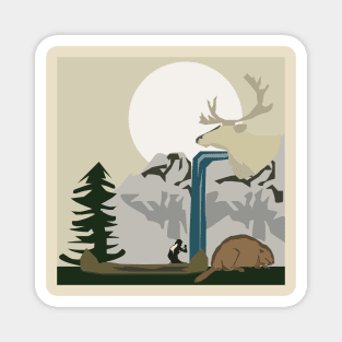 Vintage Wilderness Landscape Magnet