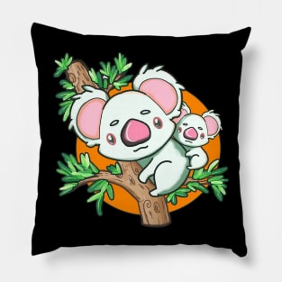 Albino Koala mama and baby Pillow