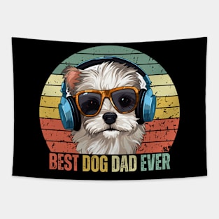 Best Dog Dad Ever Paw Fathers Day Tapestry