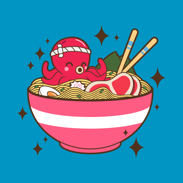 Octopus Eating Ramen Ramen Lover by Mrkedi