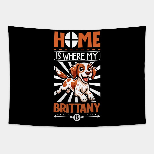 Home is with my Brittany Spaniel Tapestry by Modern Medieval Design