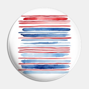 Blue and red watercolor beach stripes Pin