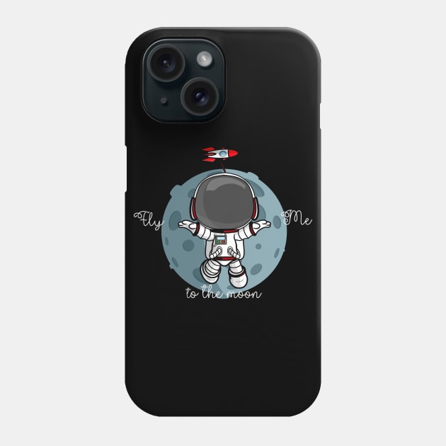 Fly me to the moon Phone Case by Hoofster