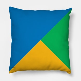 Blue Yellow Green Triangles Pillow