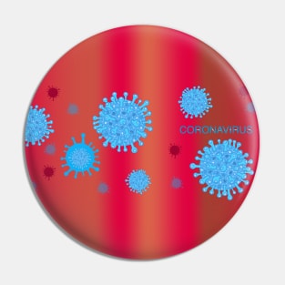 Blue corona virus infection vector banner with red background Pin