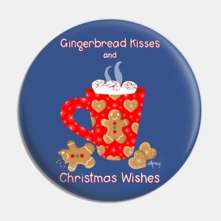 Hot Chocolate and Gingerbread Cookies on Ice Blue Pin