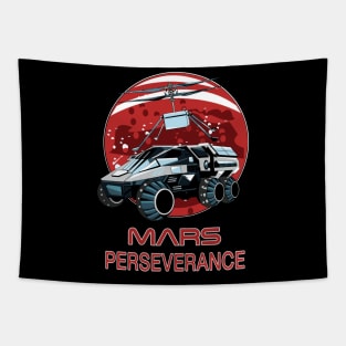 Mars Helicopter and perseverance rover. Tapestry