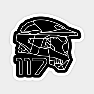 Master Chief 117 Line Art Minimalist Magnet