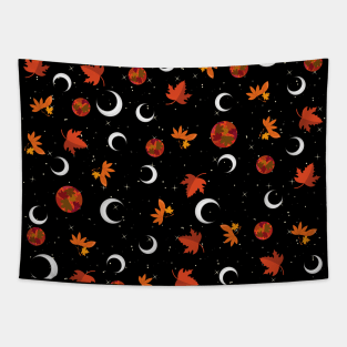 Autumn Moon Maple pattern Tapestry