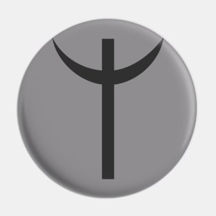 Combination of Crescent with Cross religious symbols in black flat design icon Pin