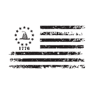 Don't Tread on Me 1776  (Black Design) T-Shirt