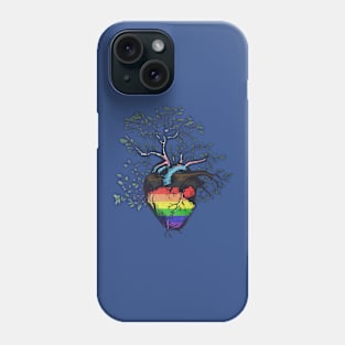 Progress Pride Rainbow Flag Heart Tree of Life Phone Case