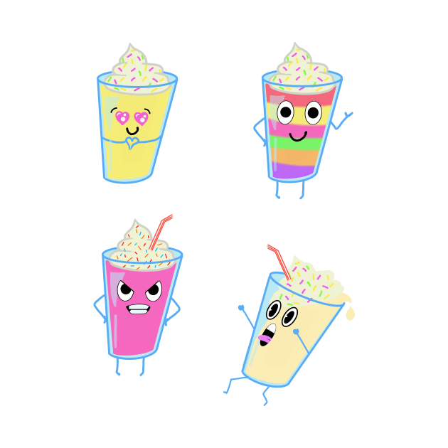 Cute Kawaii Milkshakes Selection Pack by DesignsBySaxton