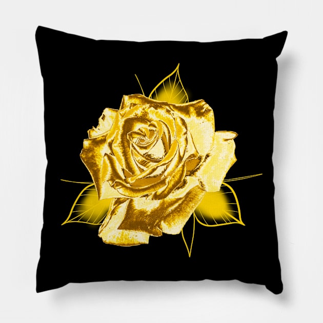 Gold Roses Pillow by The40z