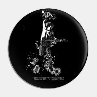 Bruce Springsteen The Boss Watercolor Splatter 02bw Pin