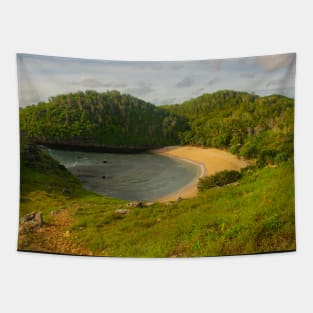 Hidden paradise lagoon sand beach Tapestry