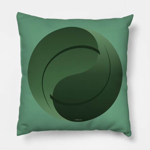 Greenleaf Yin Yang Pillow by FunkilyMade