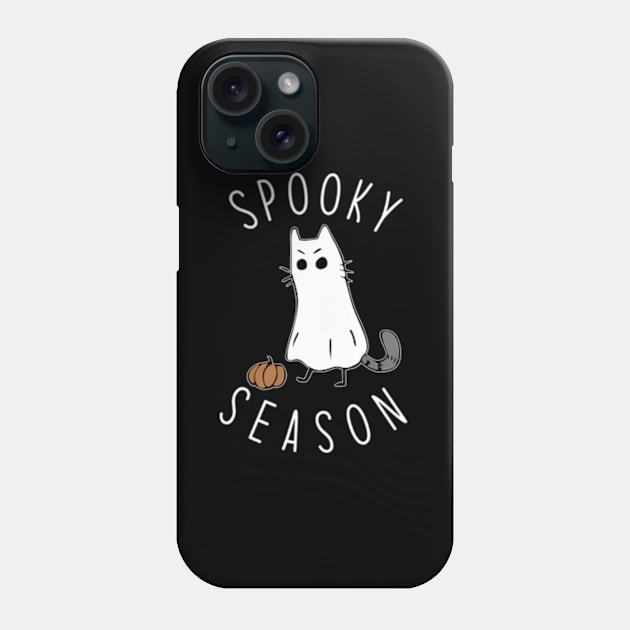 Ghost Cat Spooky Season Halloween Cat Phone Case by Sink-Lux