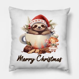 Merry Slothmas Pillow