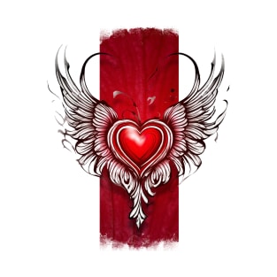 Seraphic Affection: Winged Heart T-Shirt