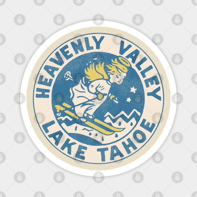 Heavenly Valley Lake Tahoe Vintage Tourist Souvenir Magnet by darklordpug