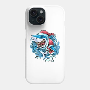 Christmas Santa Great White Shark Phone Case