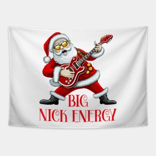 Big Nick Energy Christmas Santa Guitarist Tapestry