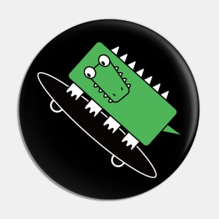 alligator on the skateboard Pin