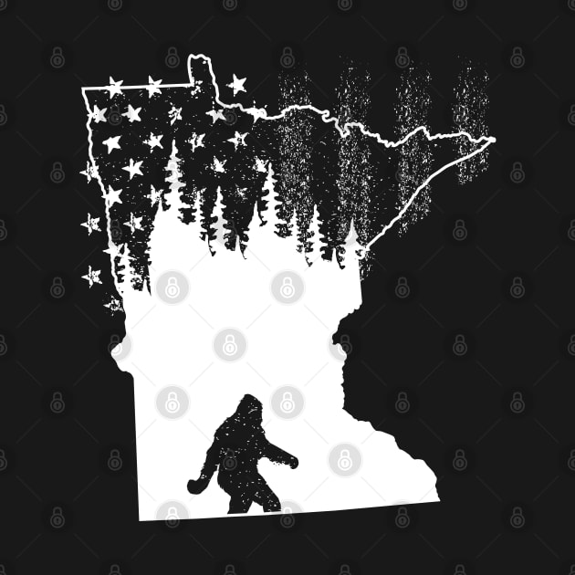 Minnesota Bigfoot American Flag by Tesszero