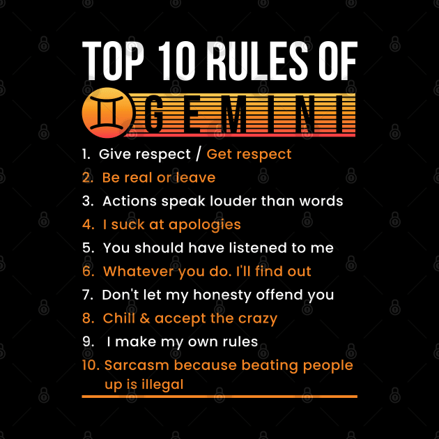 Top 10 Rules Of Gemini by M.Y