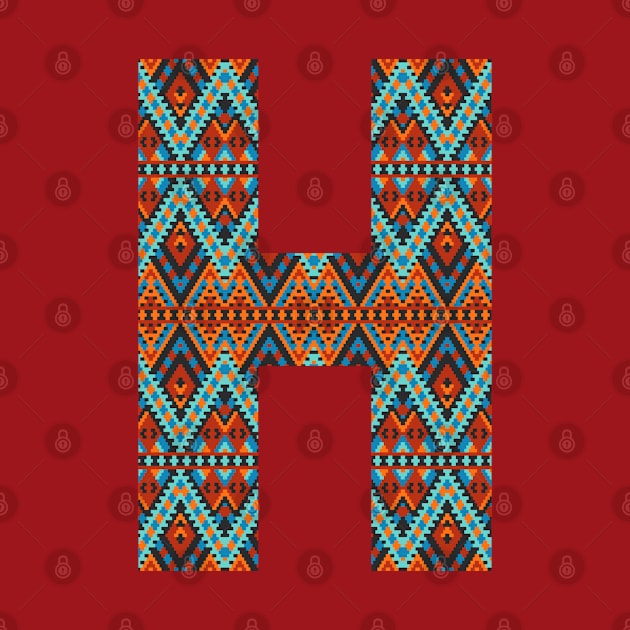 Letter H- boho design by RinaMosaics