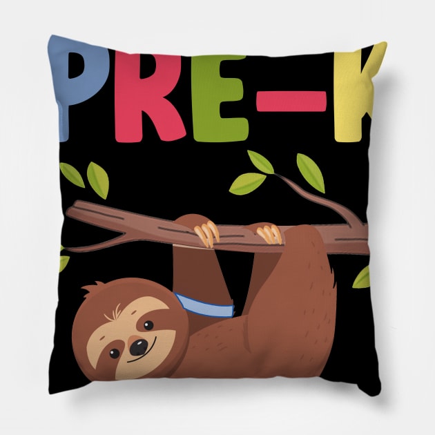 Funny Hello Pre-K Gift Back To School Sloth Shirt Pillow by Elliottda