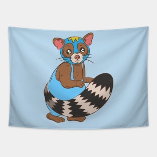 Funny Raccoon Luchador Wrestler Tapestry