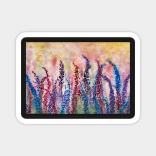 Abstract Watercolour painting - Lavender Fields Magnet