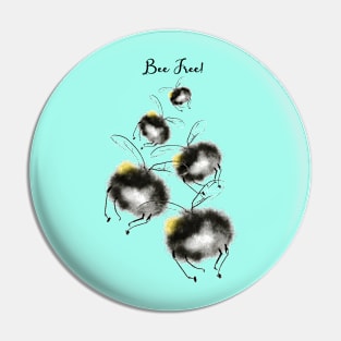 Be Free - Flying Away Bumble Bees Pin