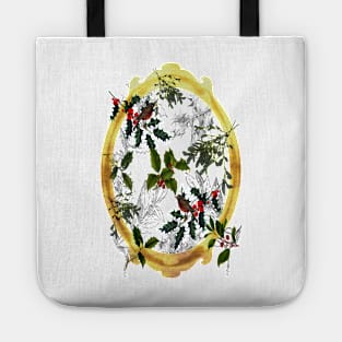 Holly and Mistletoe Tote