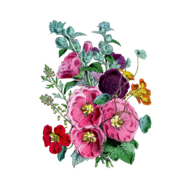 Hollyhocks-Available As Art Prints-Mugs,Cases,Duvets,T Shirts,Stickers,etc by born30