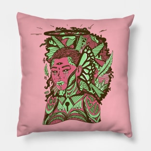 Pink Mint Jupiter Cries Pillow