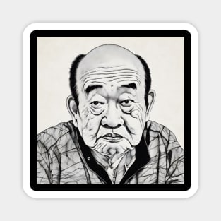 Portrait of old asian man Magnet