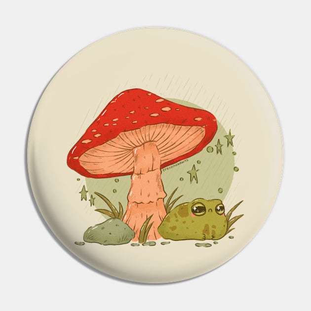 Mushroom Froggy Pin by eraserheadarts