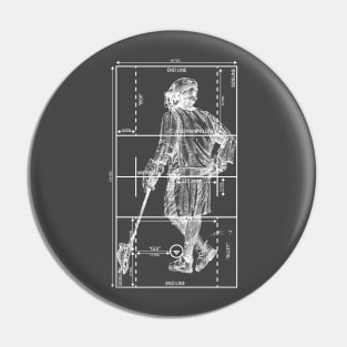 Lax Field Player-WHT (Male) Pin