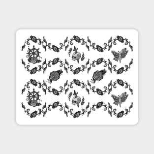 Striped Vine Tattoo Pattern Magnet