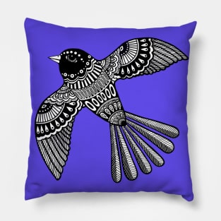 Black and white bird Pillow