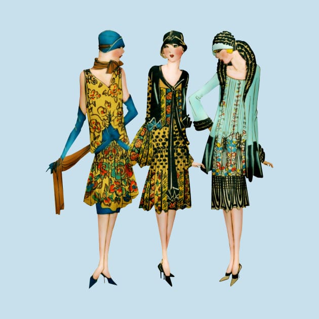 Vintage 1920s Art Nouveau Ladies by AlondraHanley