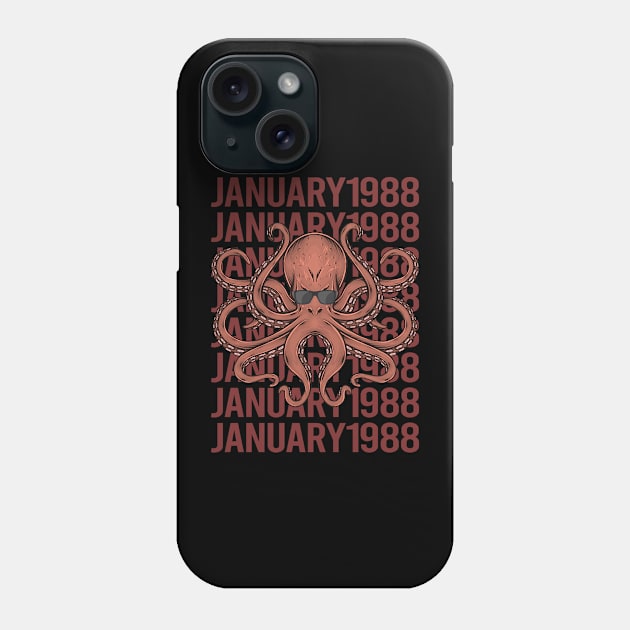 Funny Octopus - January 1988 Phone Case by songuk