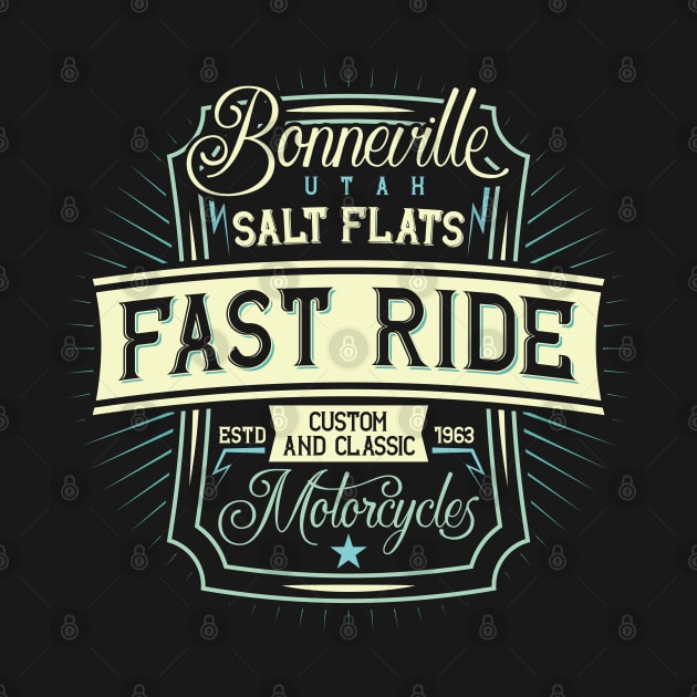 Bonneville Utah Salt Flats Fast Ride Custom Motorcycles Design by Jarecrow 