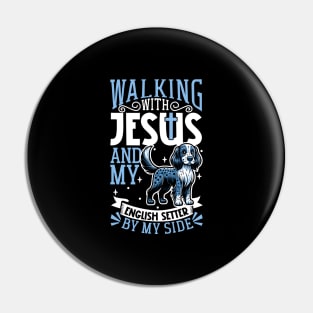 Jesus and dog - English Setter Pin