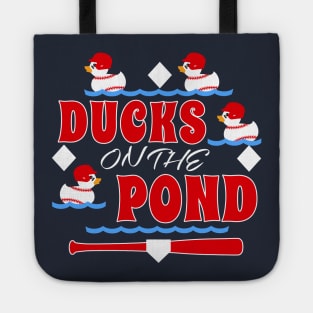 Cute Baseball Mom Ducks on the Pond Baseball Saying Funny Original Tote